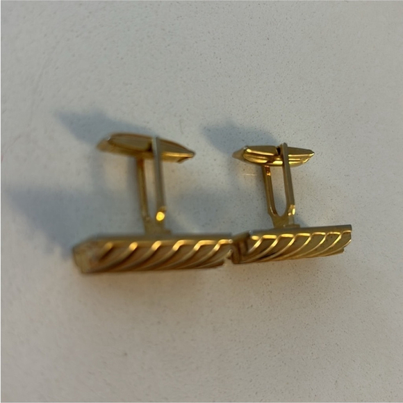 Vintage SARAH COVENTRY gold tone cufflinks mid century modern rectangle shape - Picture 7 of 10
